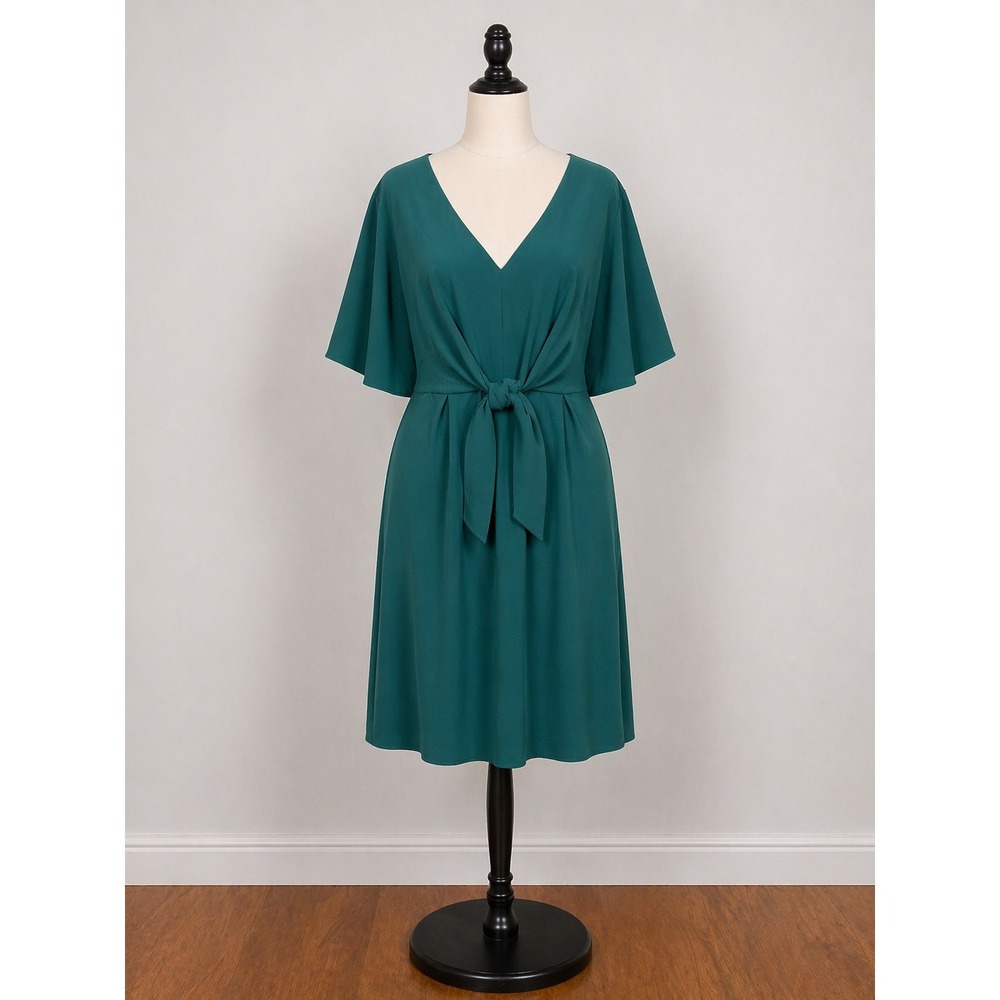 City Chic Teal Dress Size 16 Cottage Core Flowy Kimono Sleeve Romantic Plus Size
